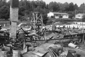 Sandefjord Betongvarefabrikk - brann 1970