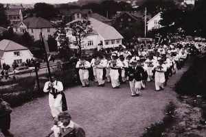 Kretsstevne for guttemusikkorps i Sandefjord 1951.