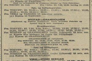 Rutetabell 1939