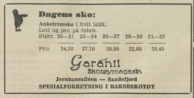 Garanti Skotøymagasin - (fasade og inngang fra Jernbanealleen)
