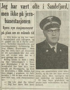 Ny stasjonsmester - Erling Olsen