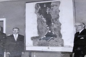 Sandefjord havn - Modell i plast av Sandefjord havn - 1962