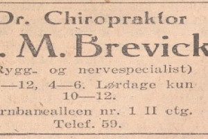 Dr. Chiropraktor A. M. Brevick, 2. etasje