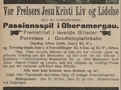 Godtemplarlokalet (Teaterlokalet) var den første kino i Sandefjord