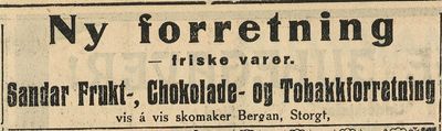 Sandar Frukt-, Chokolade- og Tobakksforretning