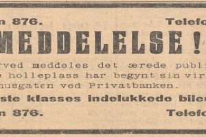 Drosjenes sentrumsplass 1929
