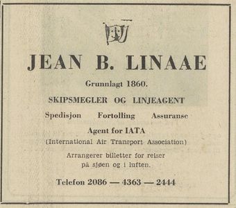 Skipsmegler og linjeagent Jean B. Linnaae