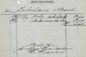 Regning til herr Jakobsen i 1924