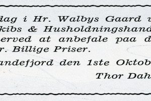 Annonse kopi fra jubileumsutgaven av Thor-glimt. 1962