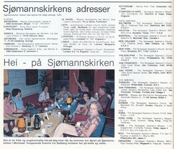 Adresser norske sjømannskirker 1976