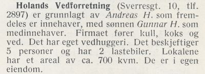 Holands Vedforretning