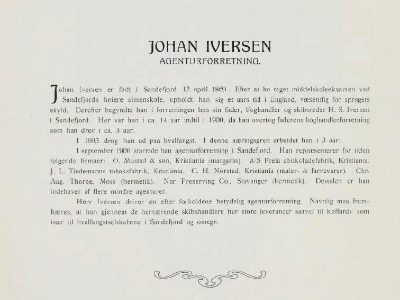 Johan Iversen - agenturforretning