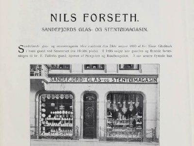 Nils Forseth - Sandefjord Glas- og Stentøyforretning