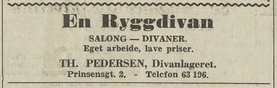 Th. Pedersen, Divanlageret