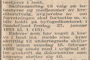 Røeds Auto A/S - konkurs 1933