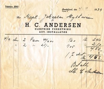 H. C. Andersen elektrisk forretning og installatør
