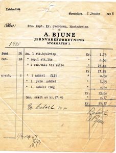 A. Bjune jernvareforretning
