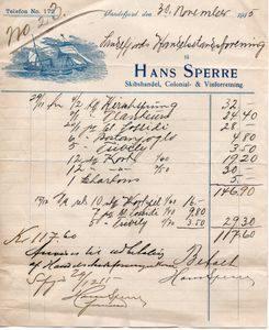 Hans Sperre Colonialhandel