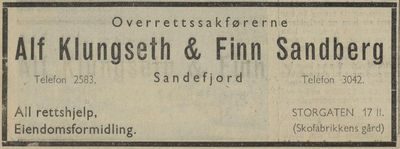 Alf Klungseth & Finn Sandberg, Storgt. 17 II