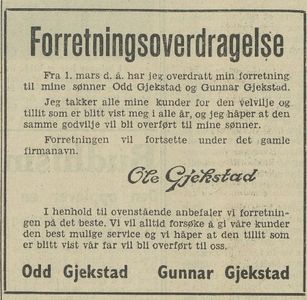 Ole Gjekstad Herreekvipering & Sjømandsutstyr