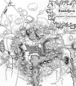 Sandefjord med omegn - tysk kart