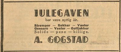 A. Gokstad Tricotage - Garnhandel - Strikkeri