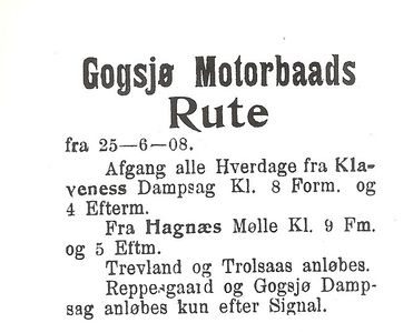Gogsjøområdet - minner
