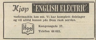 R. J. Hoel A/S - salg vaskemaskiner