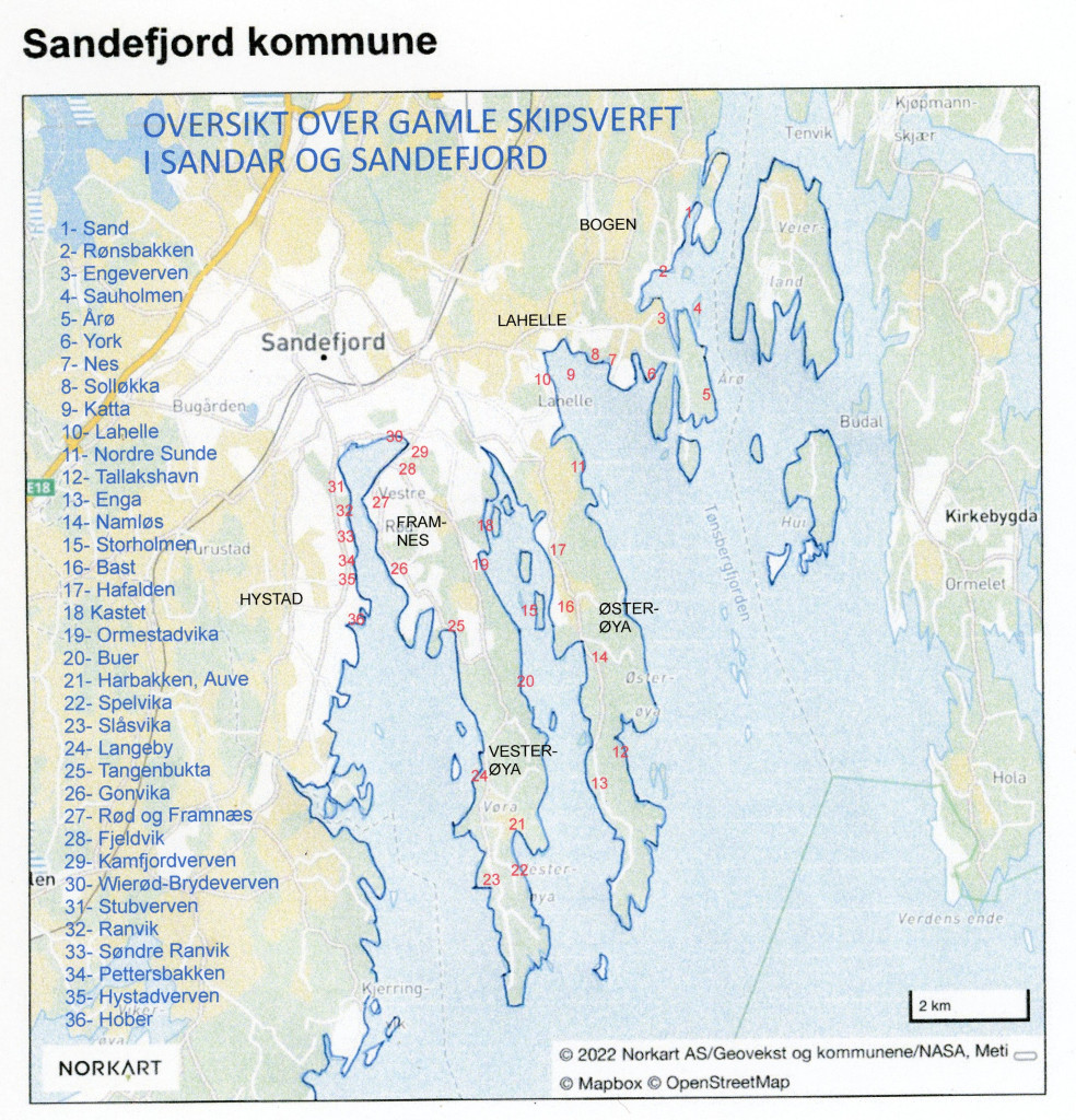 Andre skipsverft i Sandefjord og Sandar