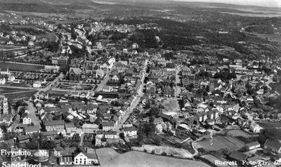 Sandefjord og Byskolen - rundt 1950
